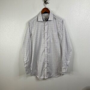 Hawes & Curtis Classic Fit Striped Long Sleeve Button Down Shirt Size 16/36